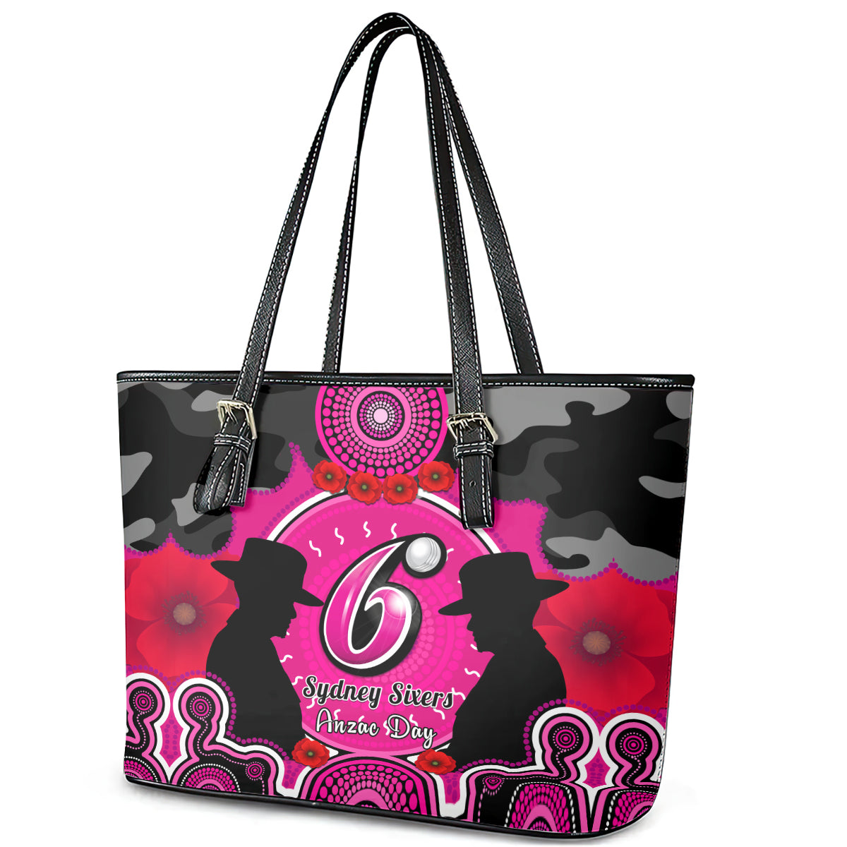 sydney-sixers-anzac-2024-leather-tote-bag-lest-we-forget-poppy-mix-camouflage