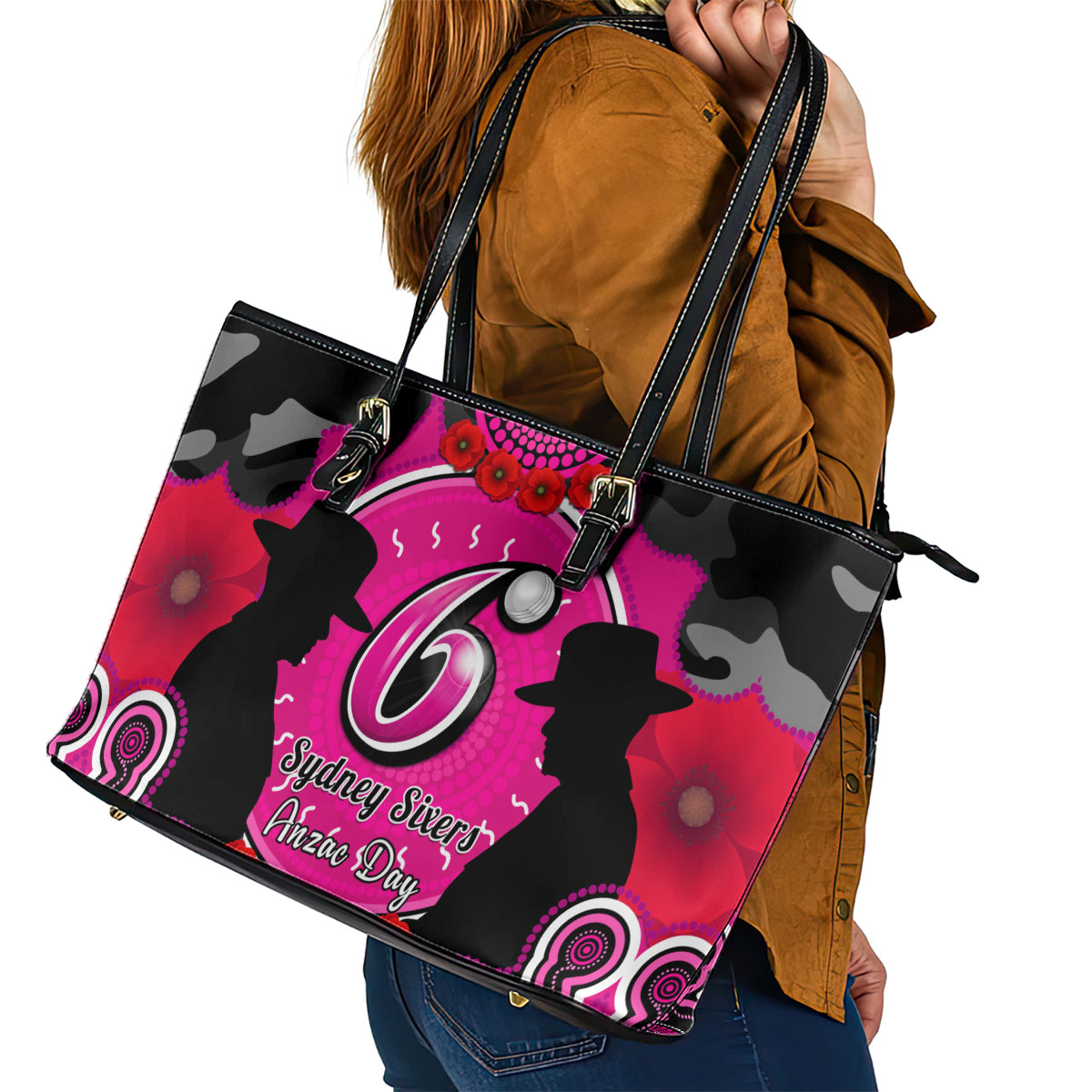 sydney-sixers-anzac-2024-leather-tote-bag-lest-we-forget-poppy-mix-camouflage