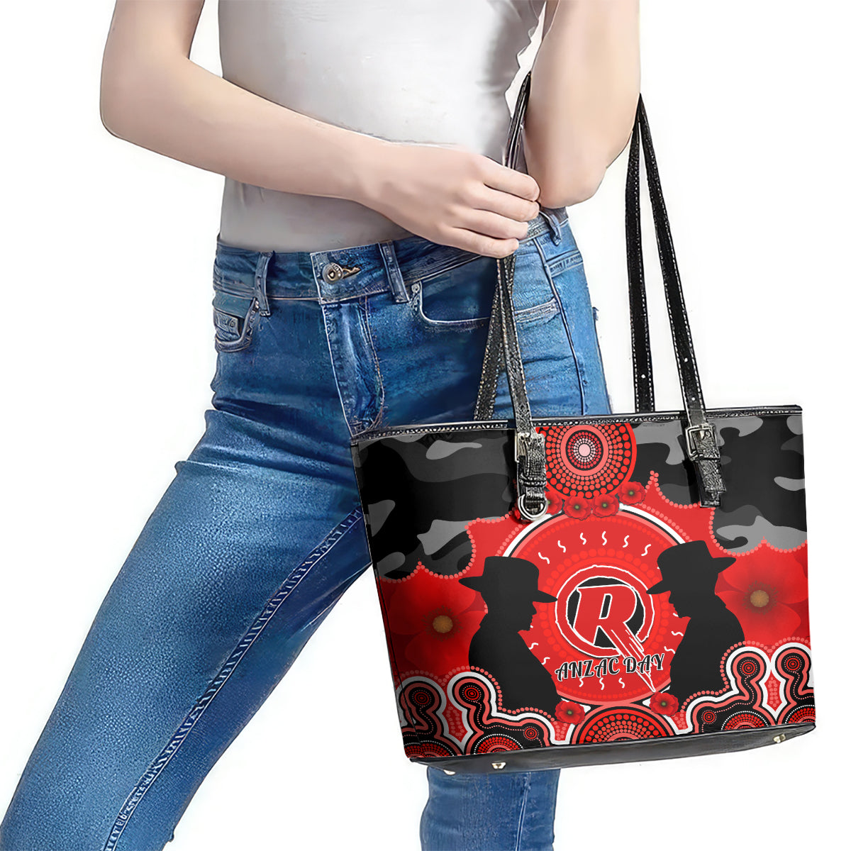 melbourne-renegades-anzac-2024-leather-tote-bag-lest-we-forget-poppy-mix-camouflage