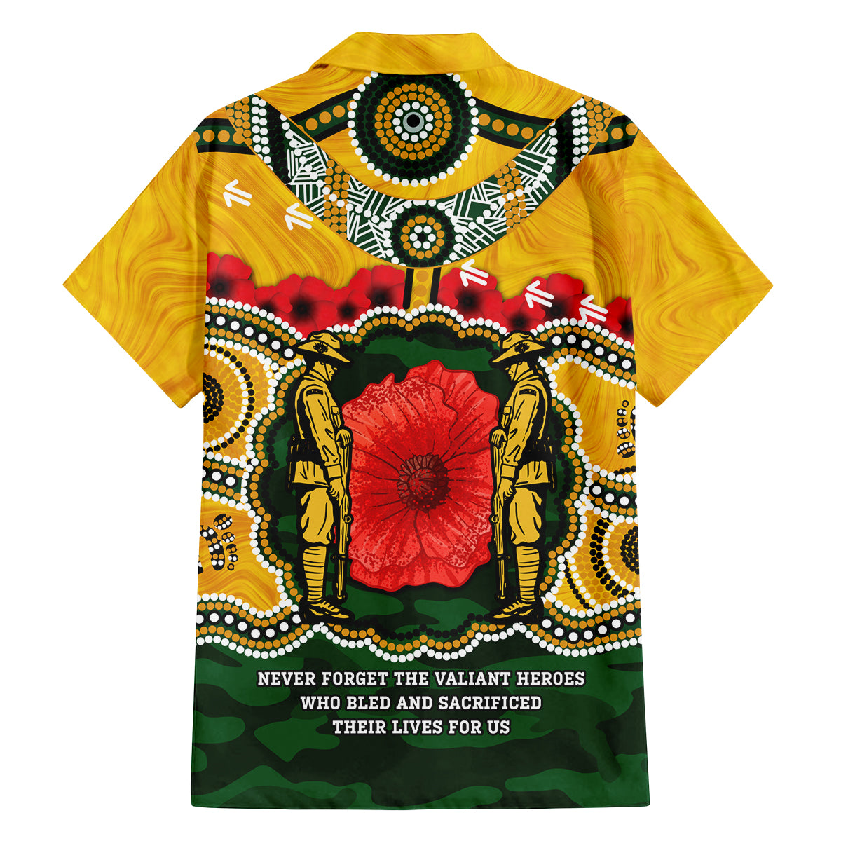 Matildas ANZAC Day 2024 Family Matching Long Sleeve Bodycon Dress and Hawaiian Shirt Australian Army We Will Remember Them Aboriginal Art