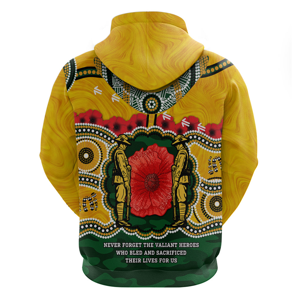 Matildas ANZAC Day 2024 Hoodie Australian Army We Will Remember Them Aboriginal Art