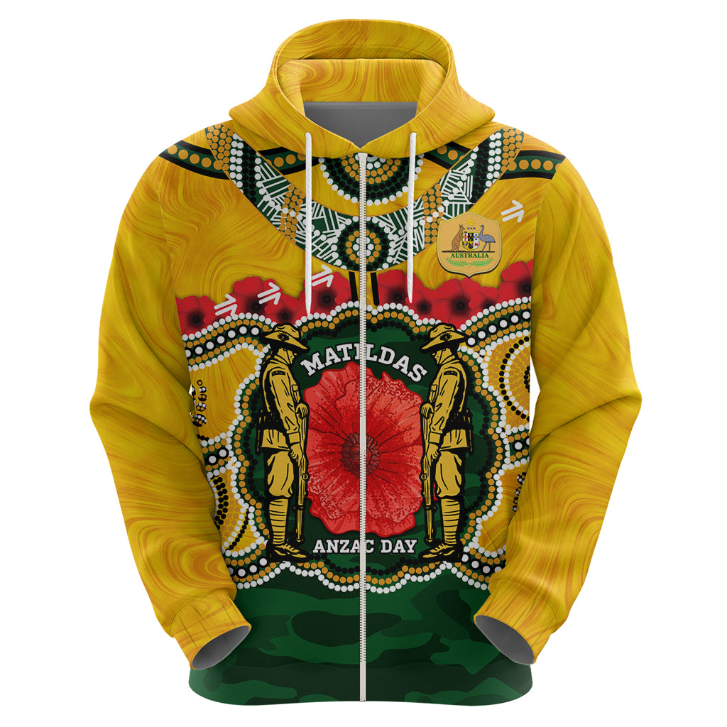 Matildas ANZAC Day 2024 Hoodie Australian Army We Will Remember Them Aboriginal Art