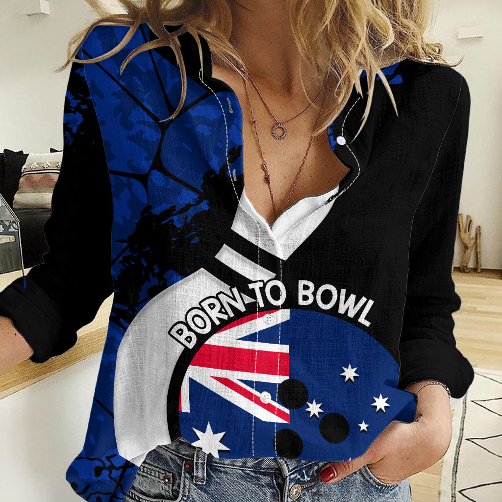 Personalised Australia Bowling Born To Bowl Women Casual Shirt Grunge Style