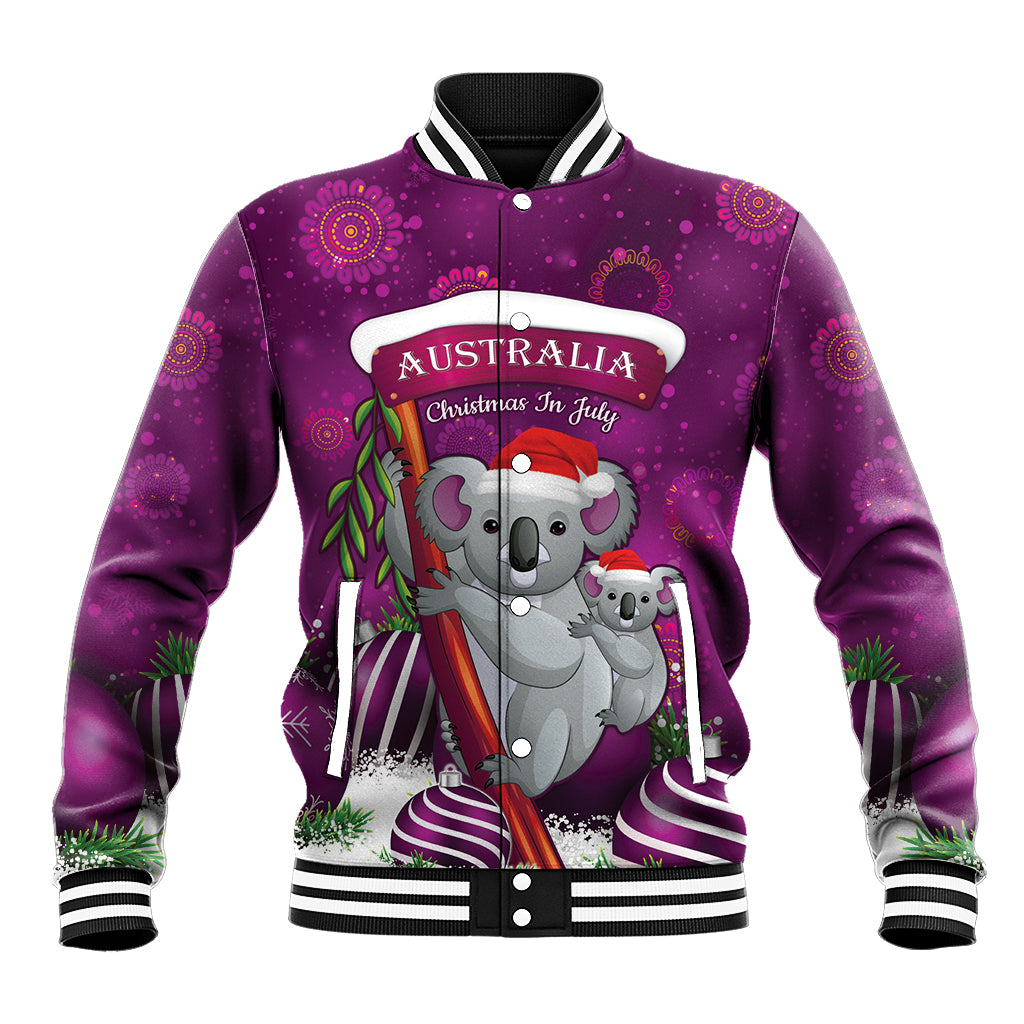 Australia Koala Baseball Jacket Christmas In July - Purple