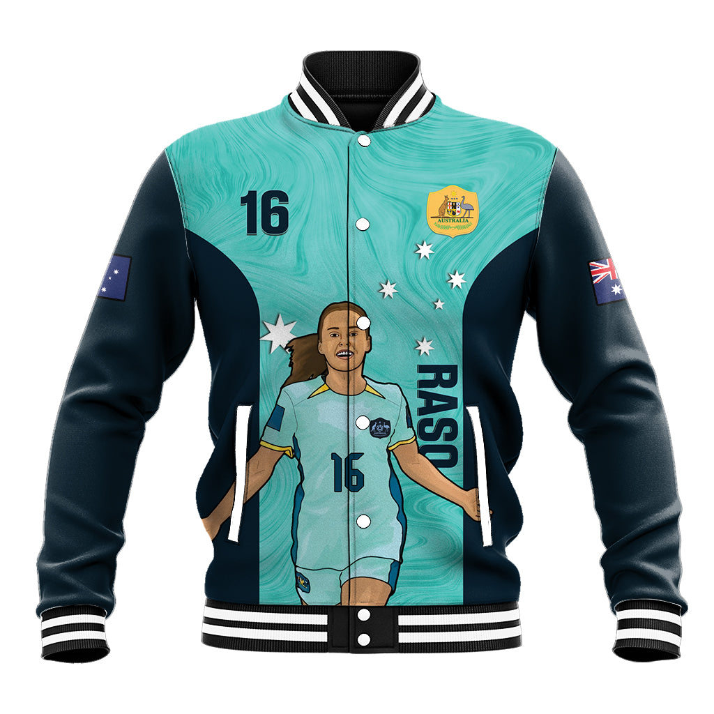 Australia Soccer Baseball Jacket Raso Matildas Turquoise Version