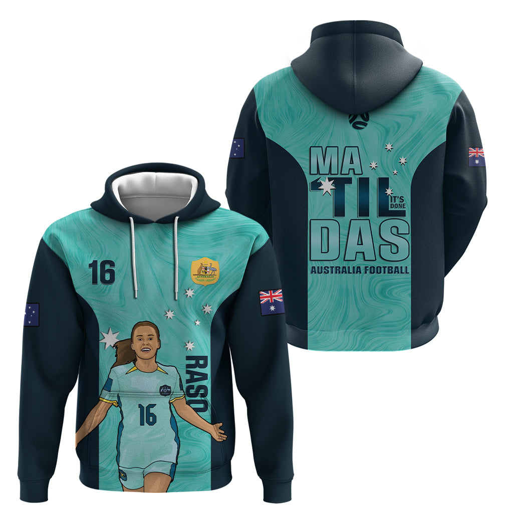 Australia Soccer Hoodie Raso Matildas Turquoise Version