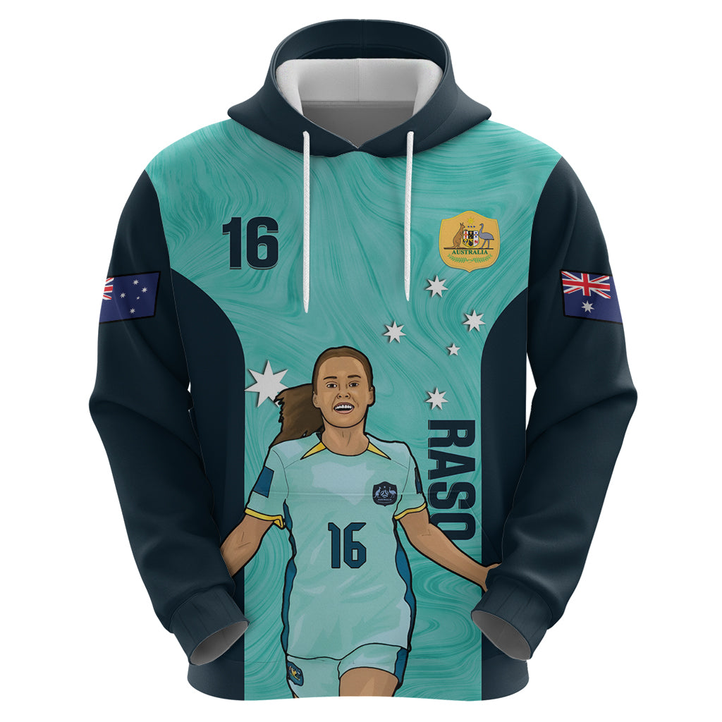 Australia Soccer Hoodie Raso Matildas Turquoise Version