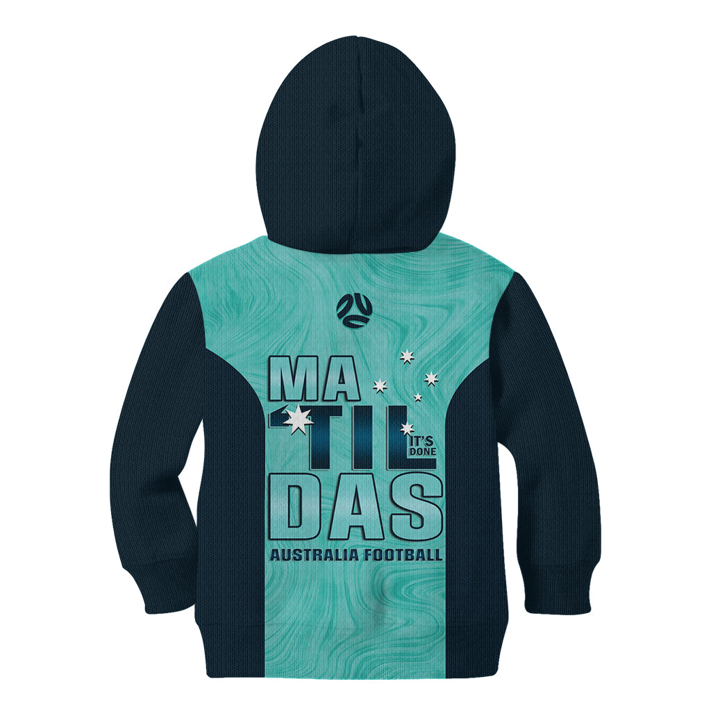 Australia Soccer Kid Hoodie Raso Matildas Turquoise Version