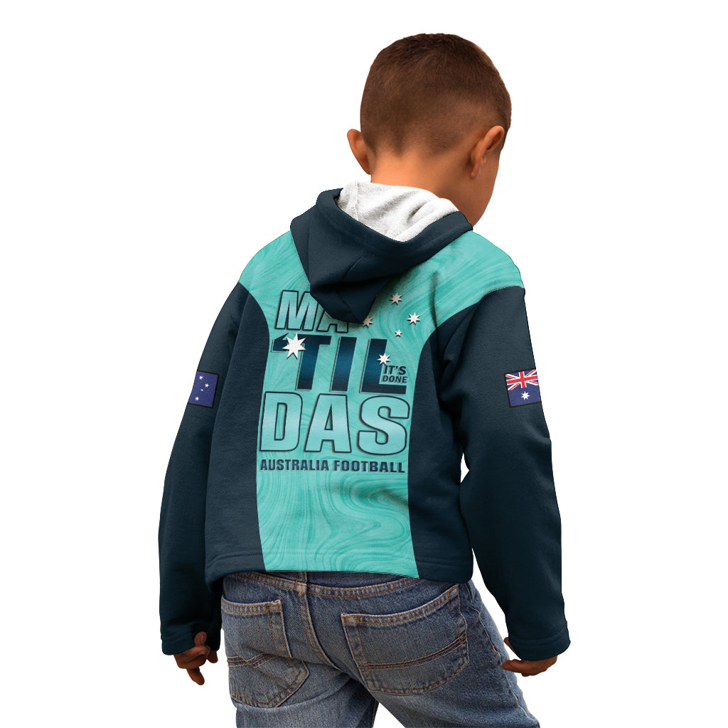 Australia Soccer Kid Hoodie Raso Matildas Turquoise Version