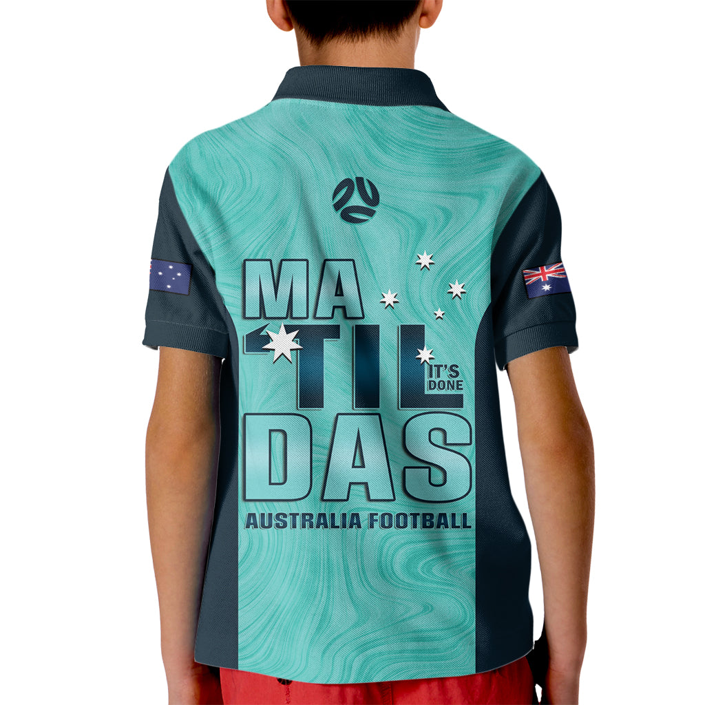 Australia Soccer Kid Polo Shirt Raso Matildas Turquoise Version