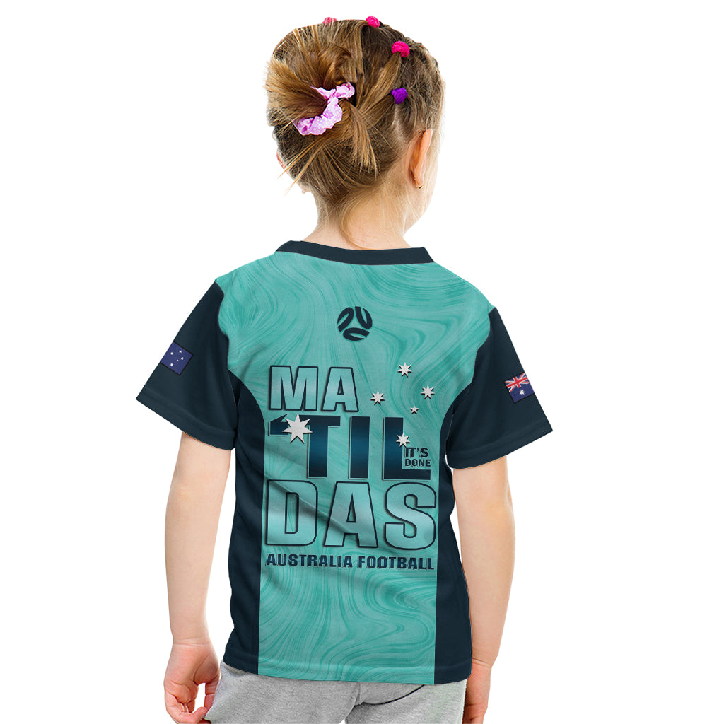 Australia Soccer Kid T Shirt Raso Matildas Turquoise Version