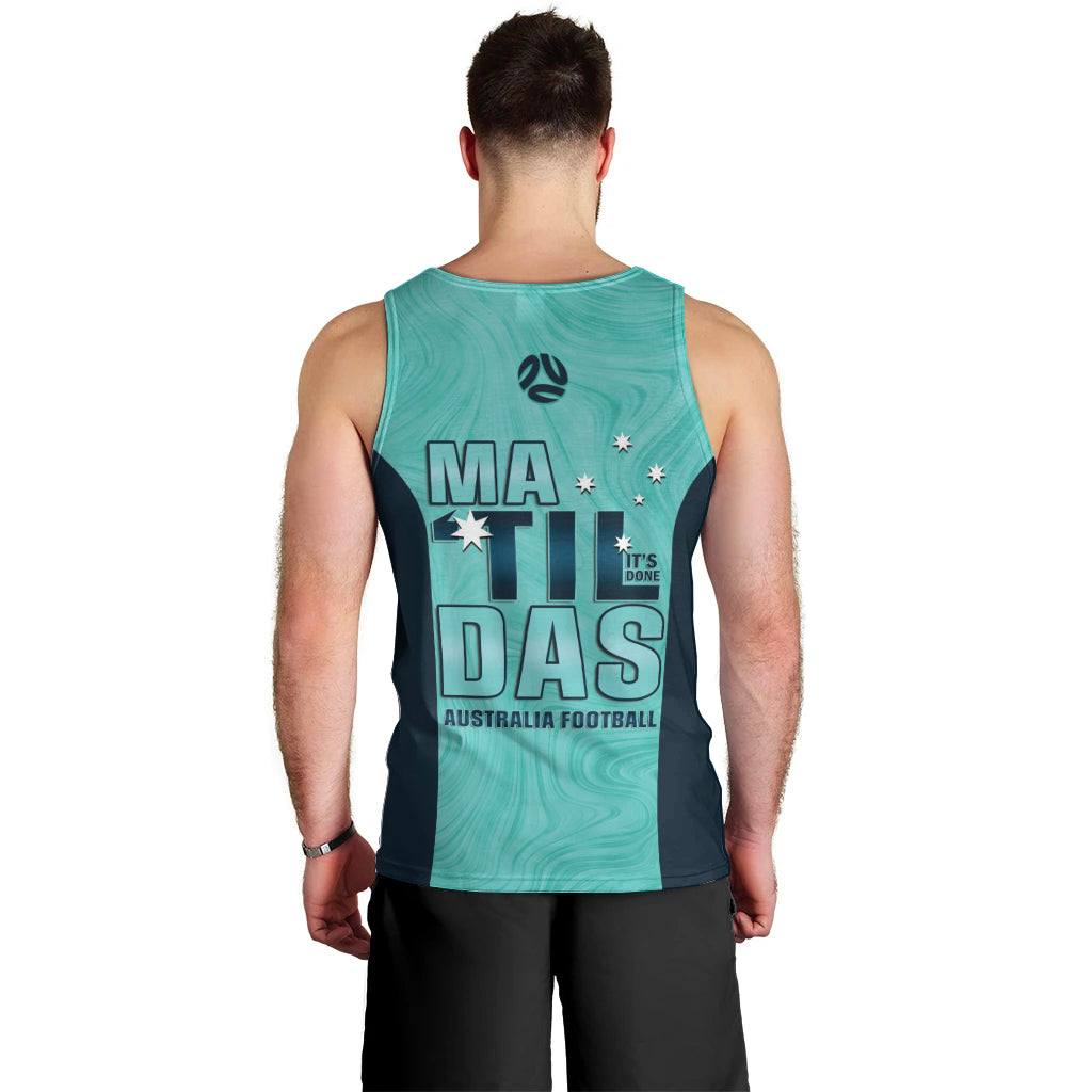 Australia Soccer Men Tank Top Raso Matildas Turquoise Version