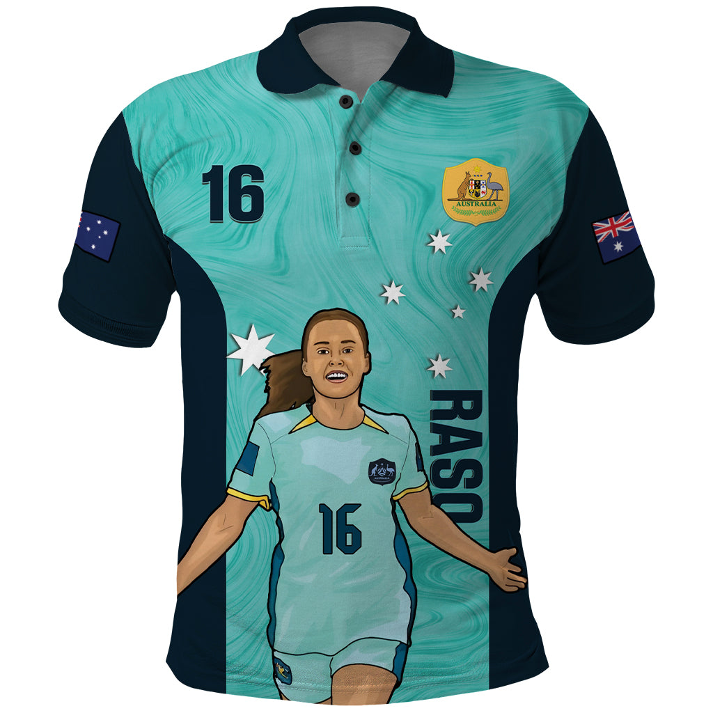 Australia Soccer Polo Shirt Raso Matildas Turquoise Version