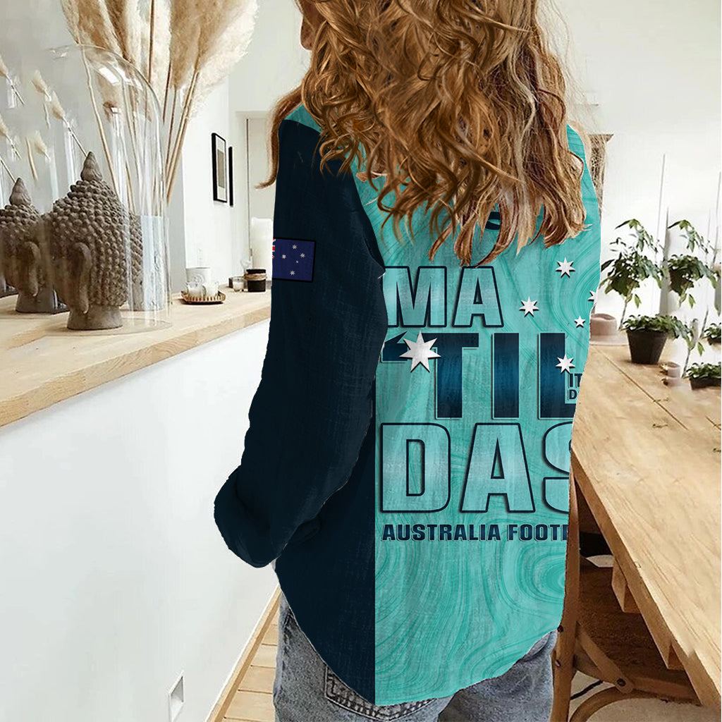 Australia Soccer Women Casual Shirt Raso Matildas Turquoise Version