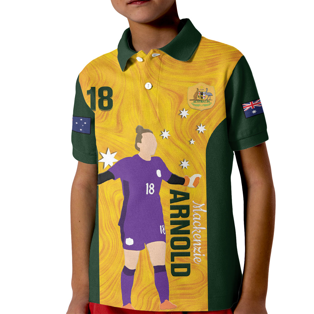 Australia Soccer Kid Polo Shirt Arnold Matildas Gold Version