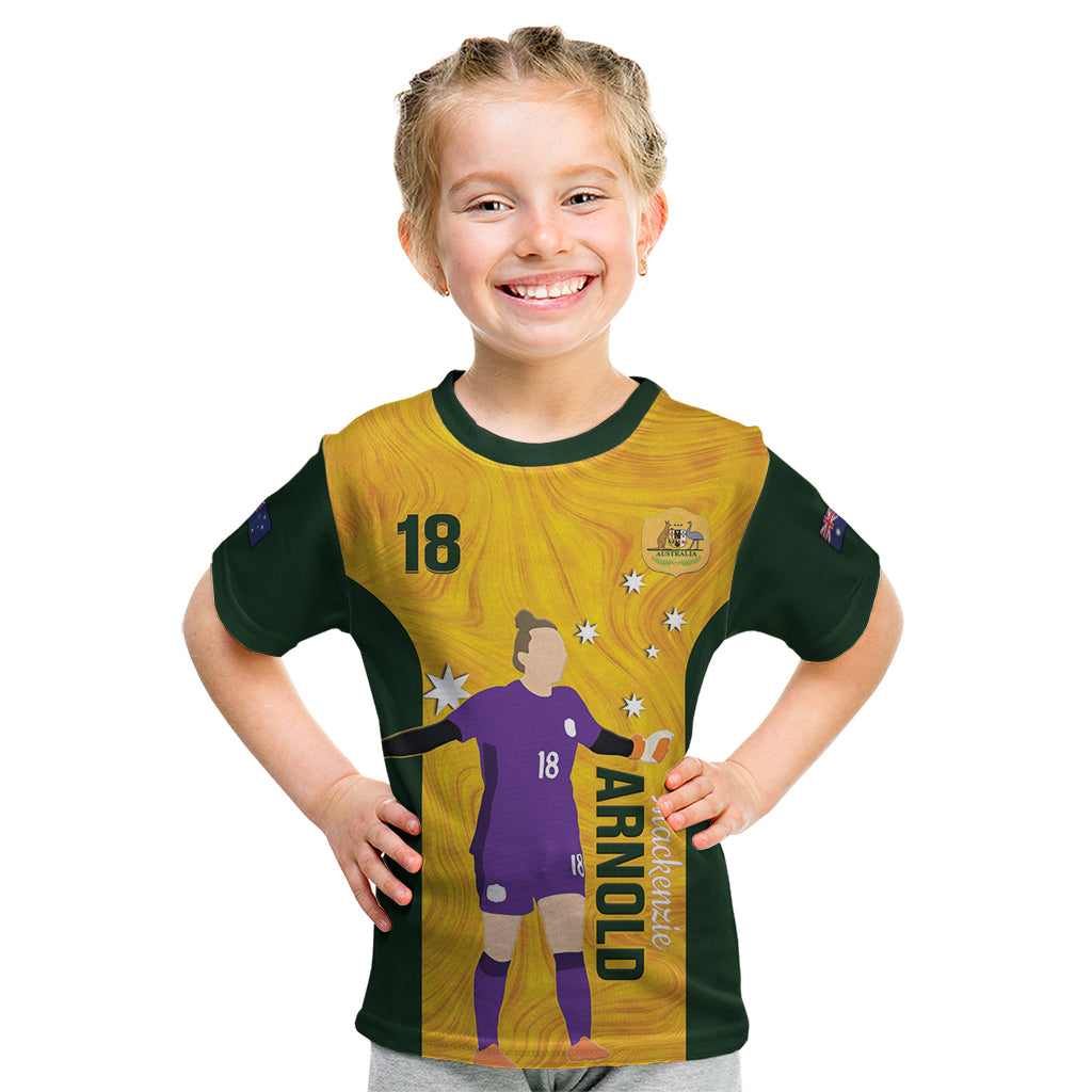 Australia Soccer Kid T Shirt Arnold Matildas Gold Version