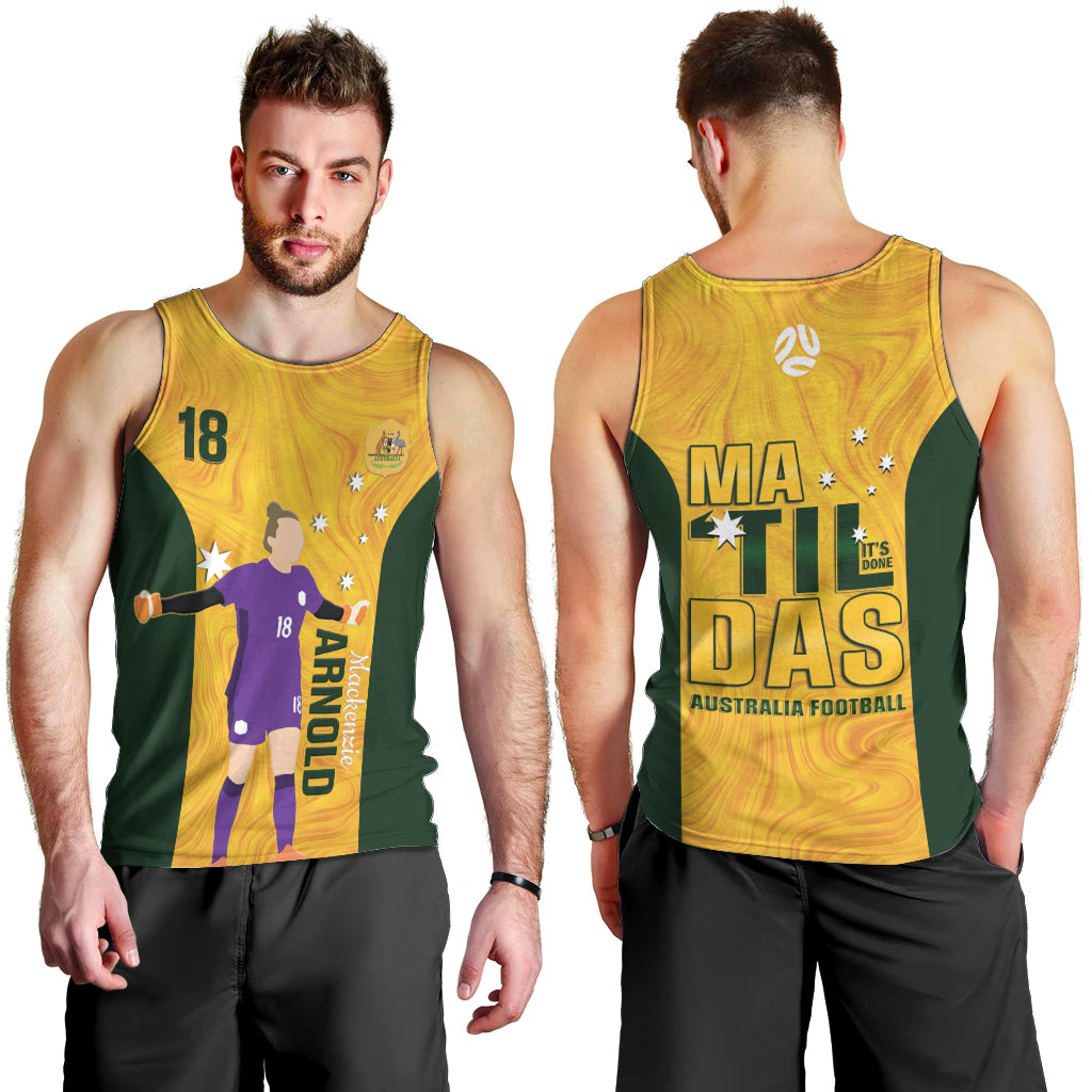 Australia Soccer Men Tank Top Arnold Matildas Gold Version