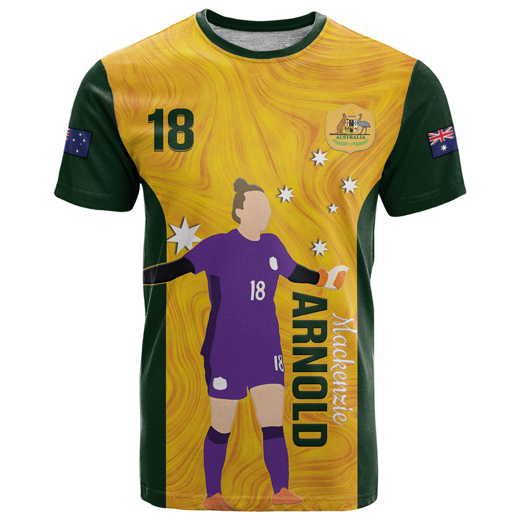 Australia Soccer T Shirt Arnold Matildas Gold Version