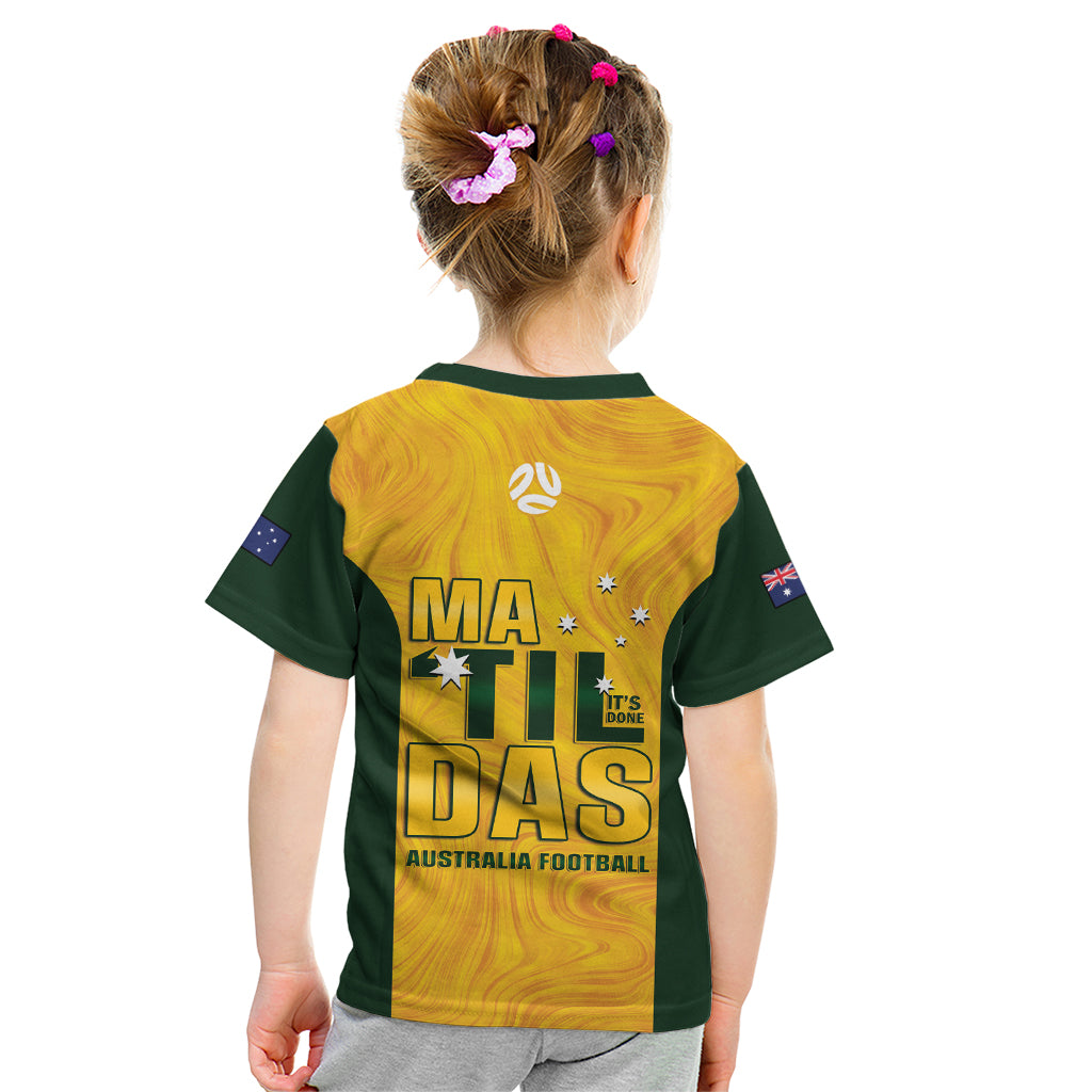 Australia Soccer Kid T Shirt Clare Hunt Matildas Gold Version