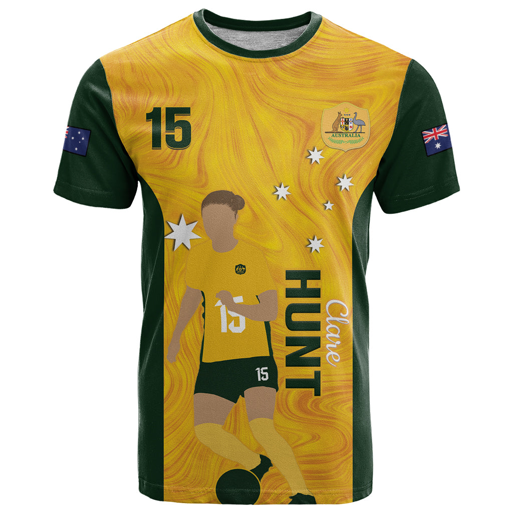 Australia Soccer T Shirt Clare Hunt Matildas Gold Version