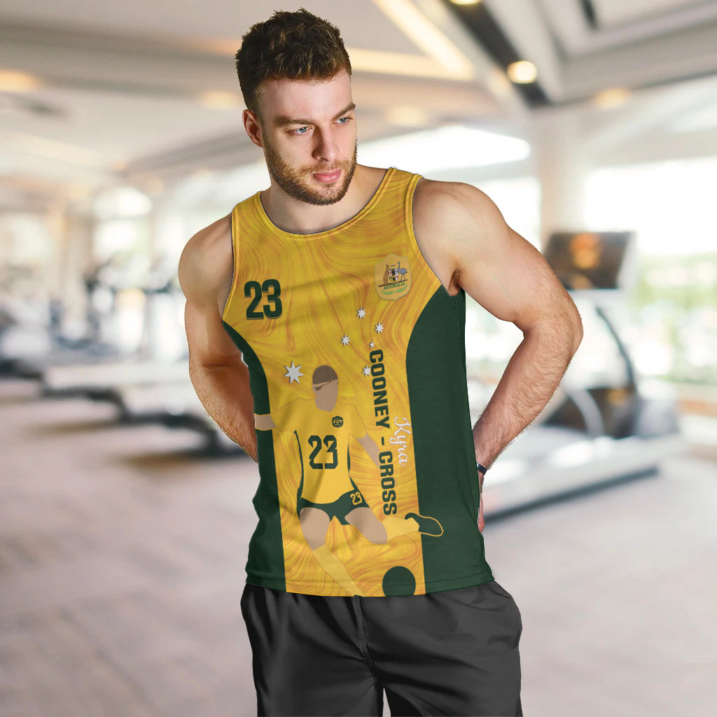 Australia Soccer Men Tank Top Cooney Cross Matildas Gold Version