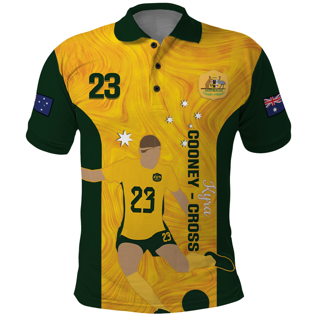 Australia Soccer Polo Shirt Cooney Cross Matildas Gold Version