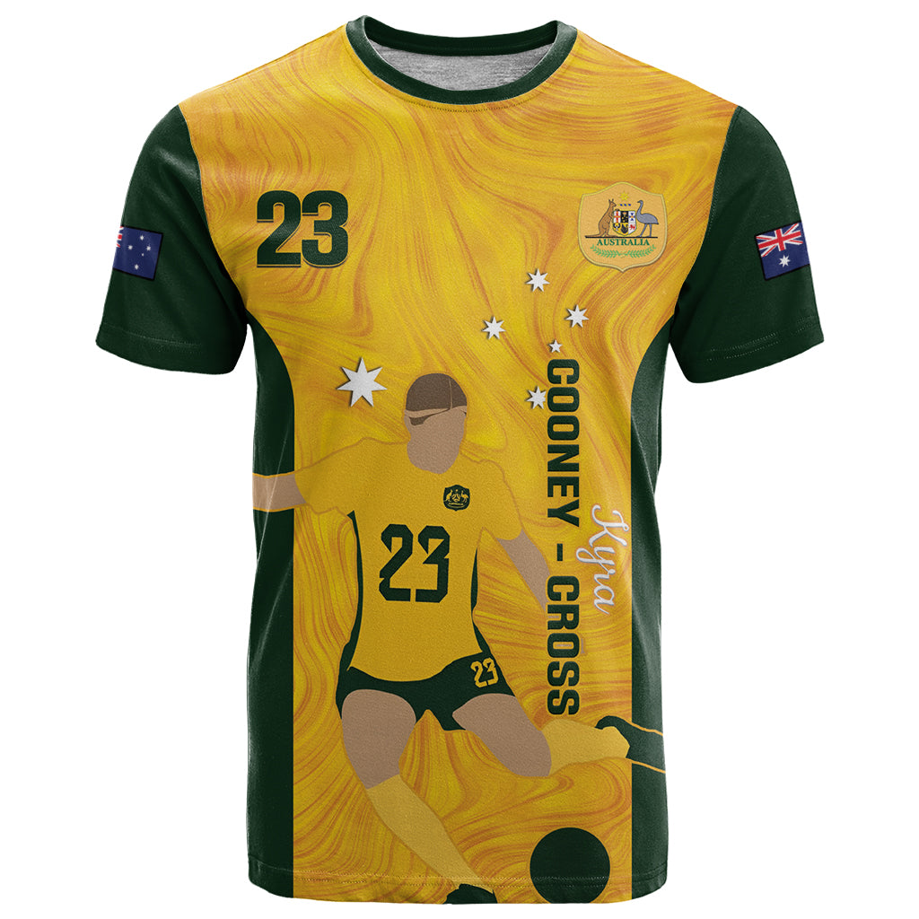 Australia Soccer T Shirt Cooney Cross Matildas Gold Version