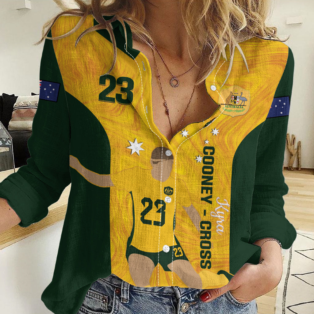 Australia Soccer Women Casual Shirt Cooney Cross Matildas Gold Version