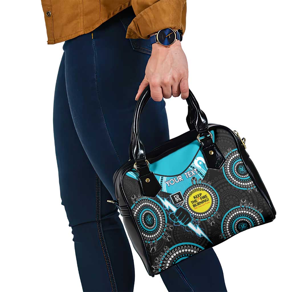 Custom AFL Power NAIDOC Week Shoulder Handbag Keep The Fire Burning Indigenous Art