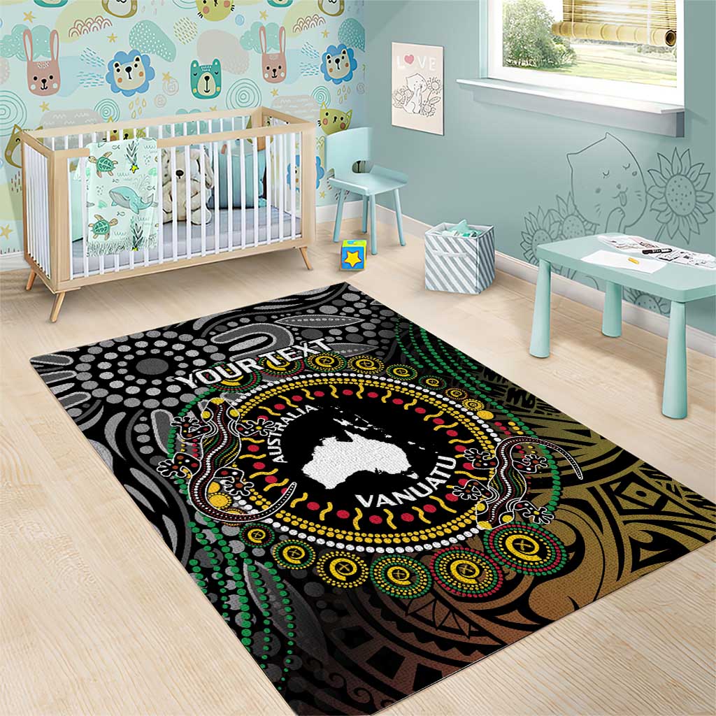 Personalised Australia And Vanuatu Area Rug Aboriginal Lizard Polynesia Ni-Van Pig Tusk