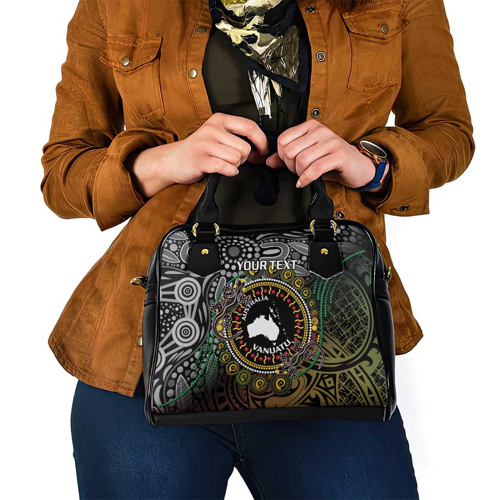 Personalised Australia And Vanuatu Shoulder Handbag Aboriginal Lizard Polynesia Ni-Van Pig Tusk