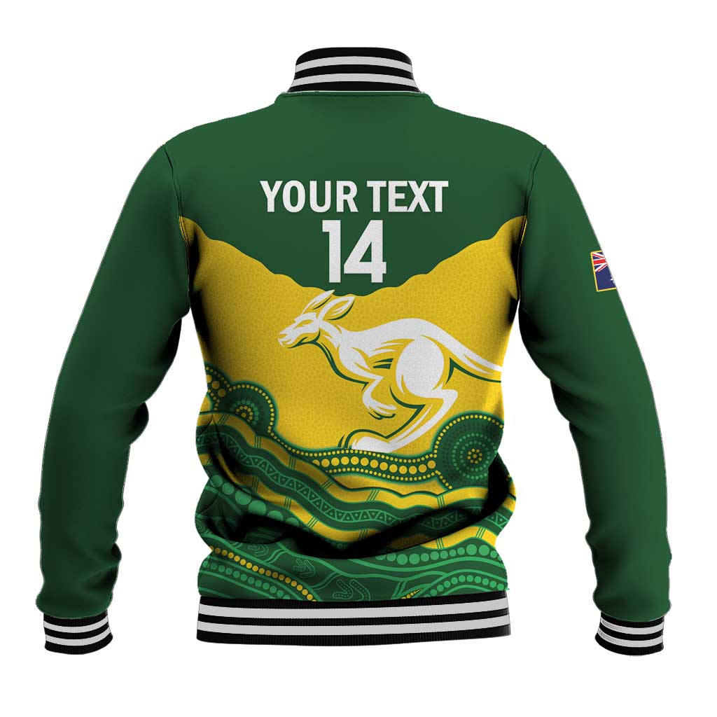 Custom Australia Hockeyroos Baseball Jacket Aussie Kangaroo Indigenous Art