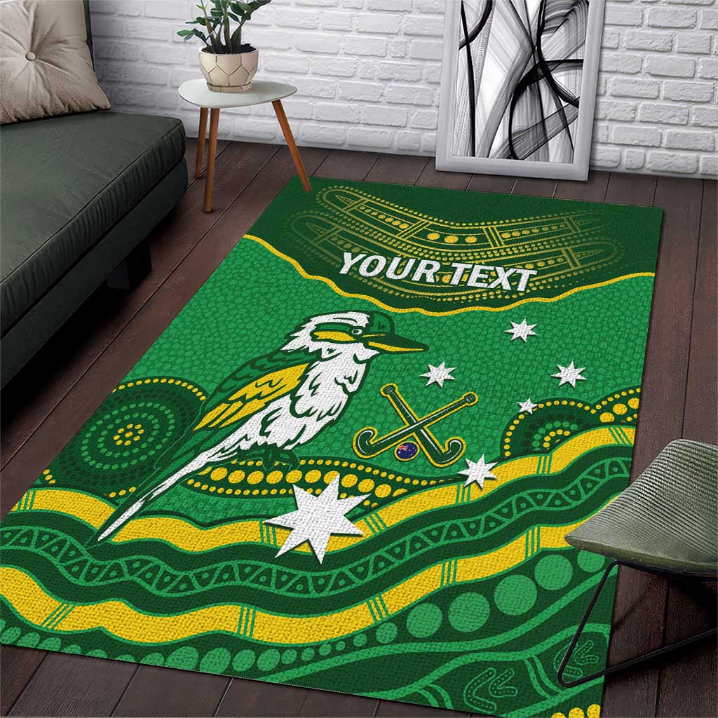 Custom Australia Kookaburras Area Rug Indigenous Art