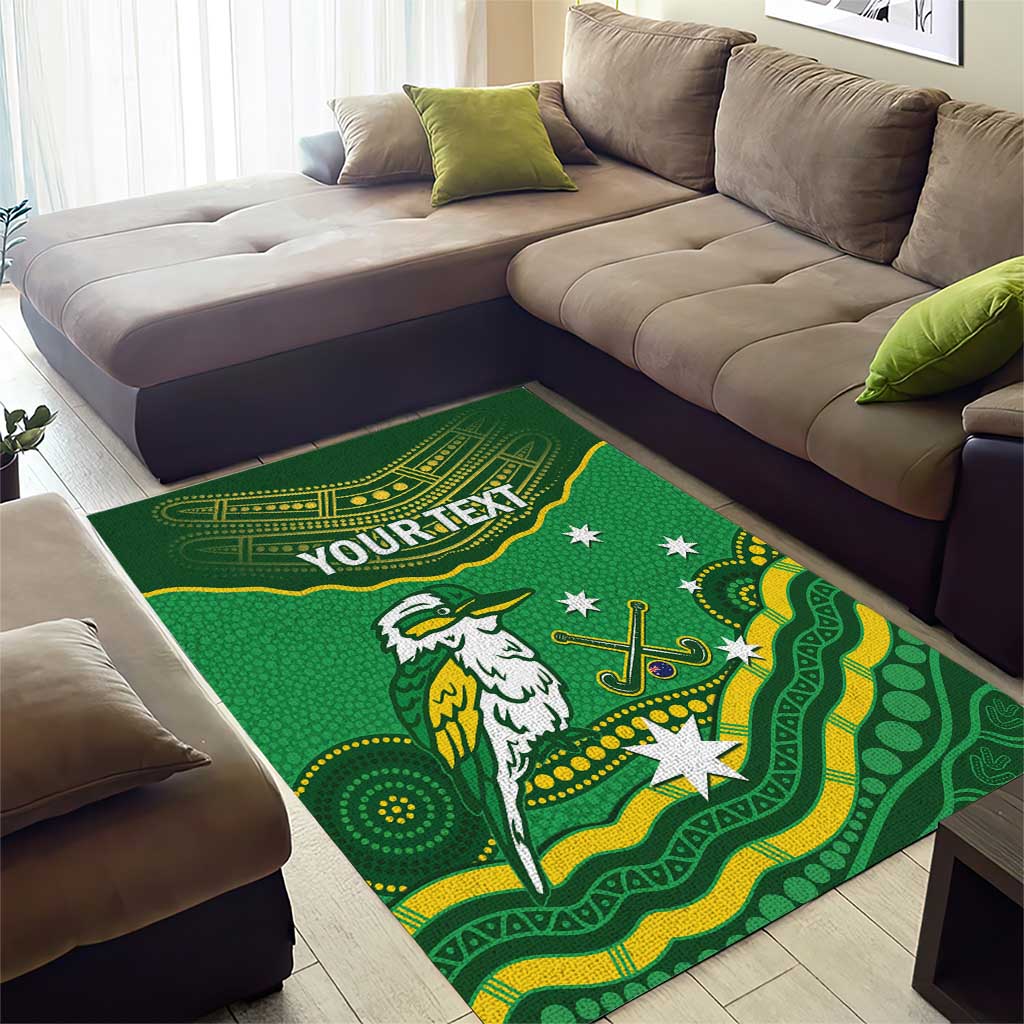 Custom Australia Kookaburras Area Rug Indigenous Art