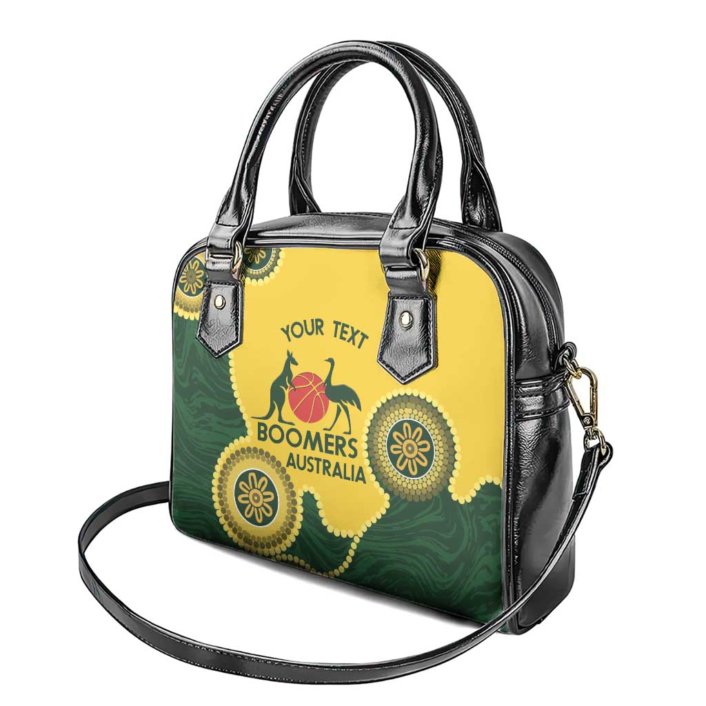 Custom Australia Boomers Shoulder Handbag Aboriginal With Marble Pattern - Yellow