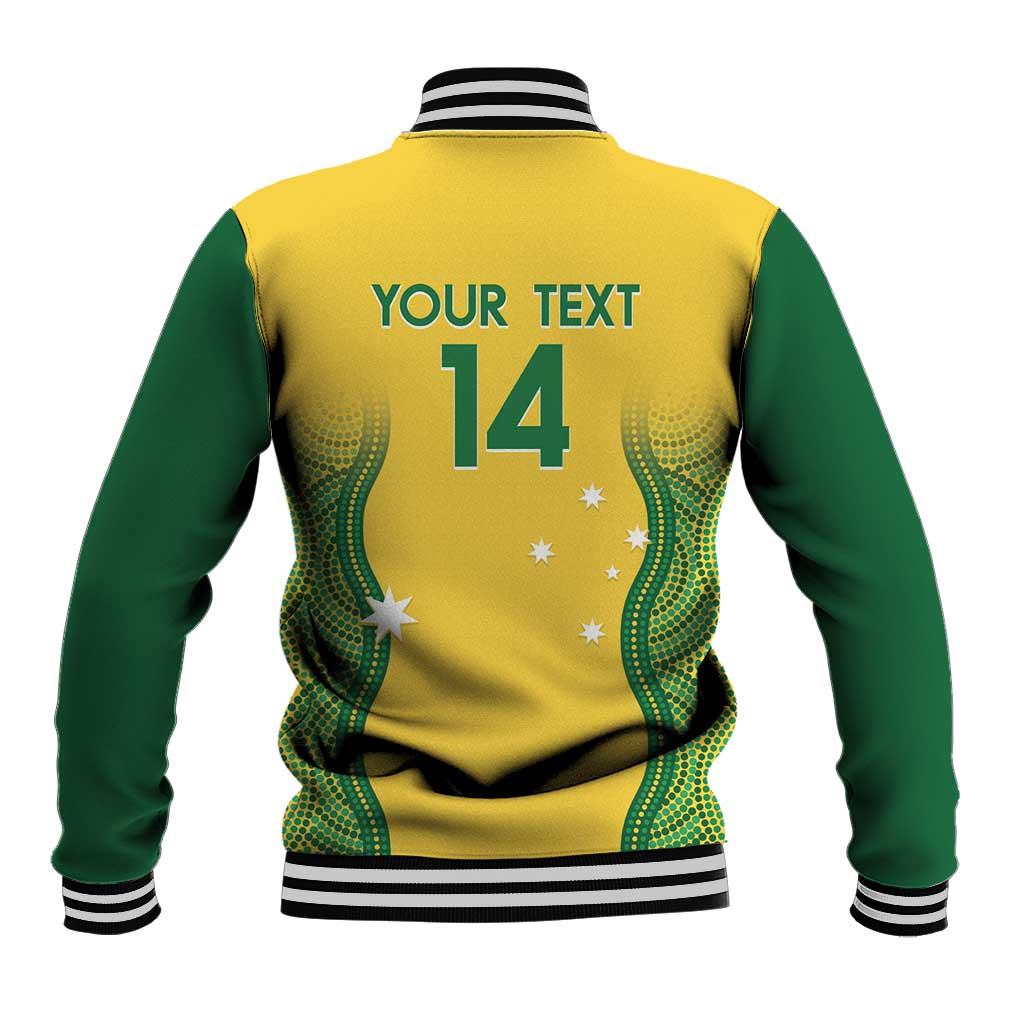 Custom Australia Opals Baseball Jacket Indigenous Art