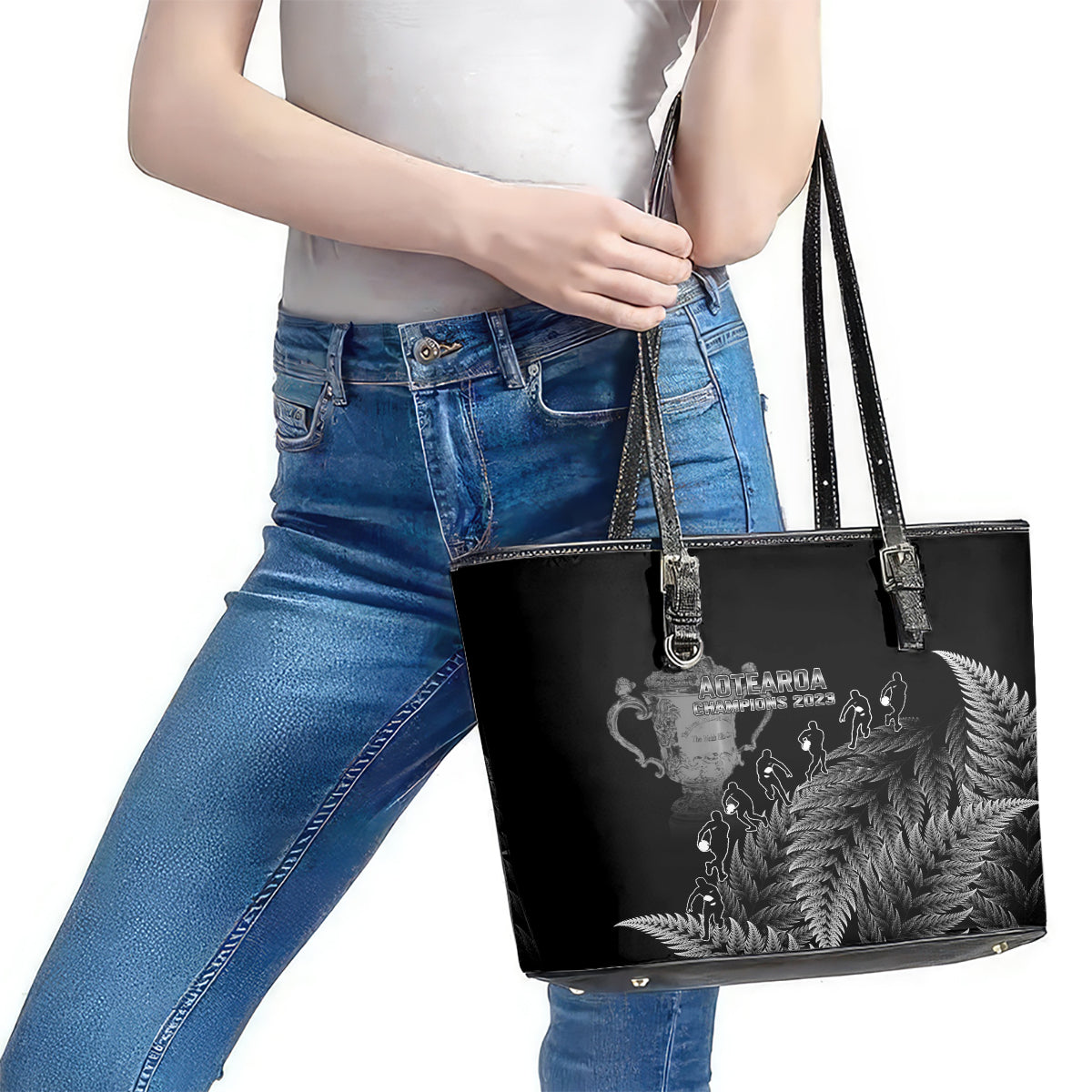 custom-new-zealand-silver-fern-rugby-leather-tote-bag-all-black-go-champions-2023-with-trophy-proud