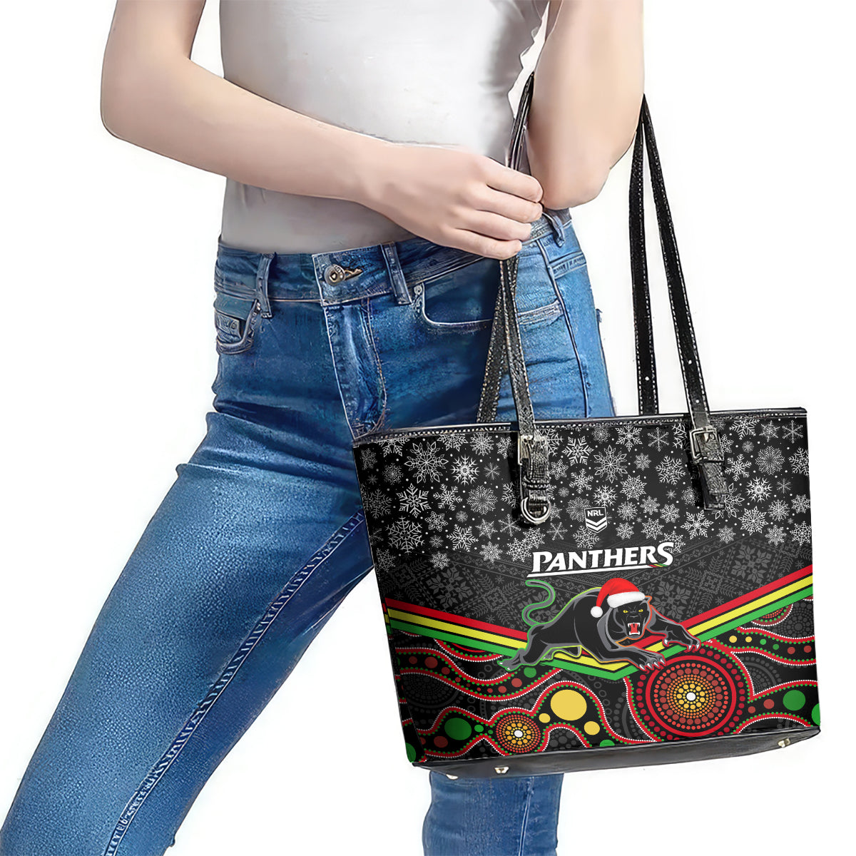 custom-panthers-rugby-christmas-leather-tote-bag-merry-xmas-2023-mix-aboriginal-art-black-version