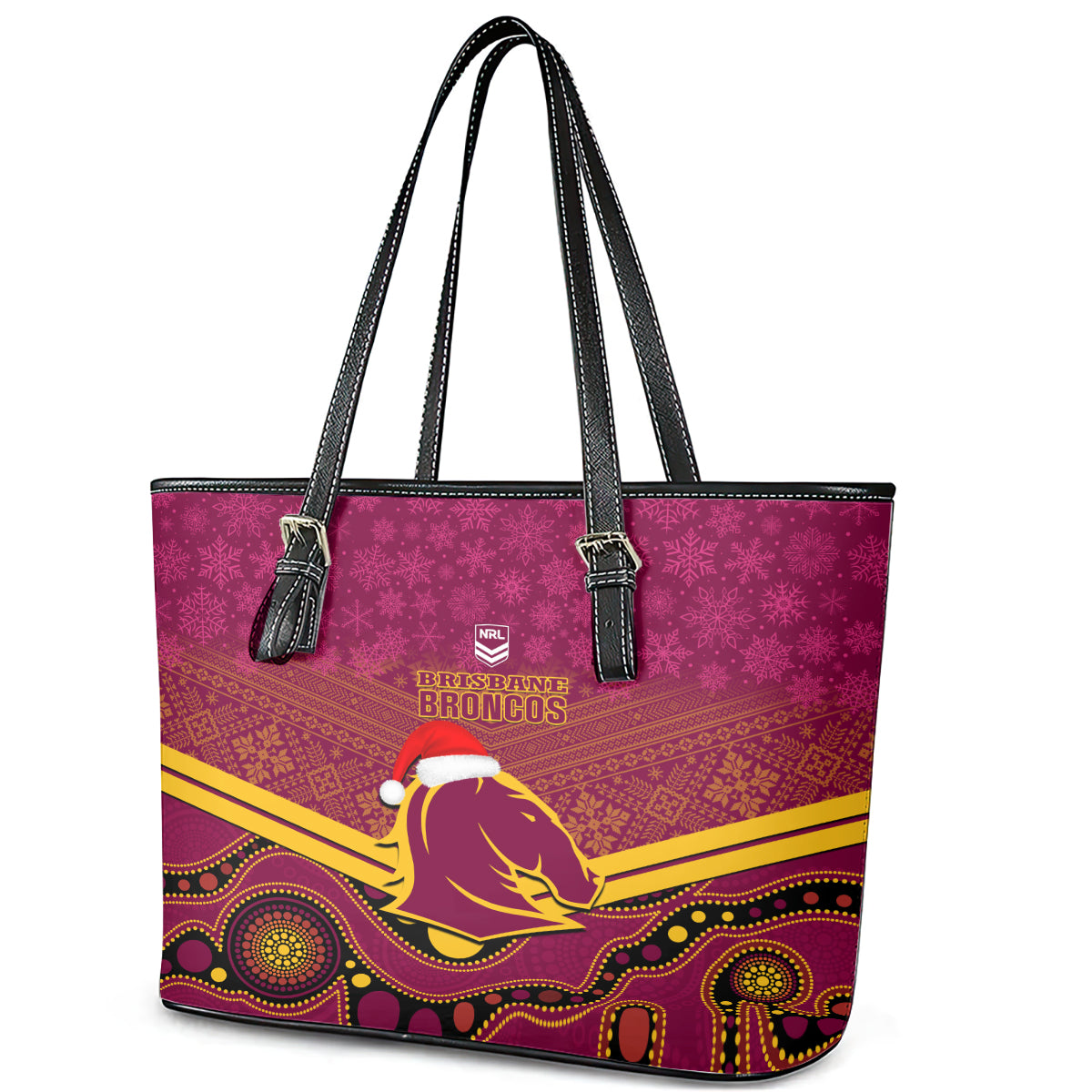 custom-brisbane-broncos-rugby-christmas-leather-tote-bag-merry-xmas-2023-mix-aboriginal-art