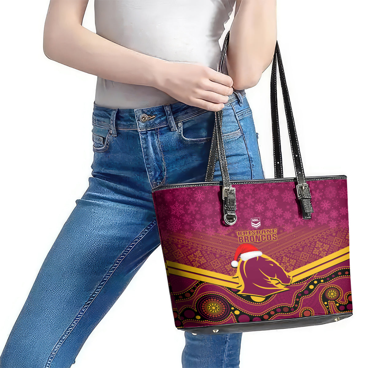 custom-brisbane-broncos-rugby-christmas-leather-tote-bag-merry-xmas-2023-mix-aboriginal-art