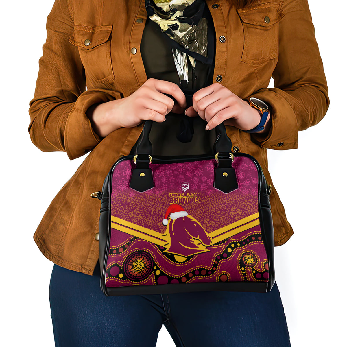 custom-brisbane-broncos-rugby-christmas-shoulder-handbag-merry-xmas-2023-mix-aboriginal-art