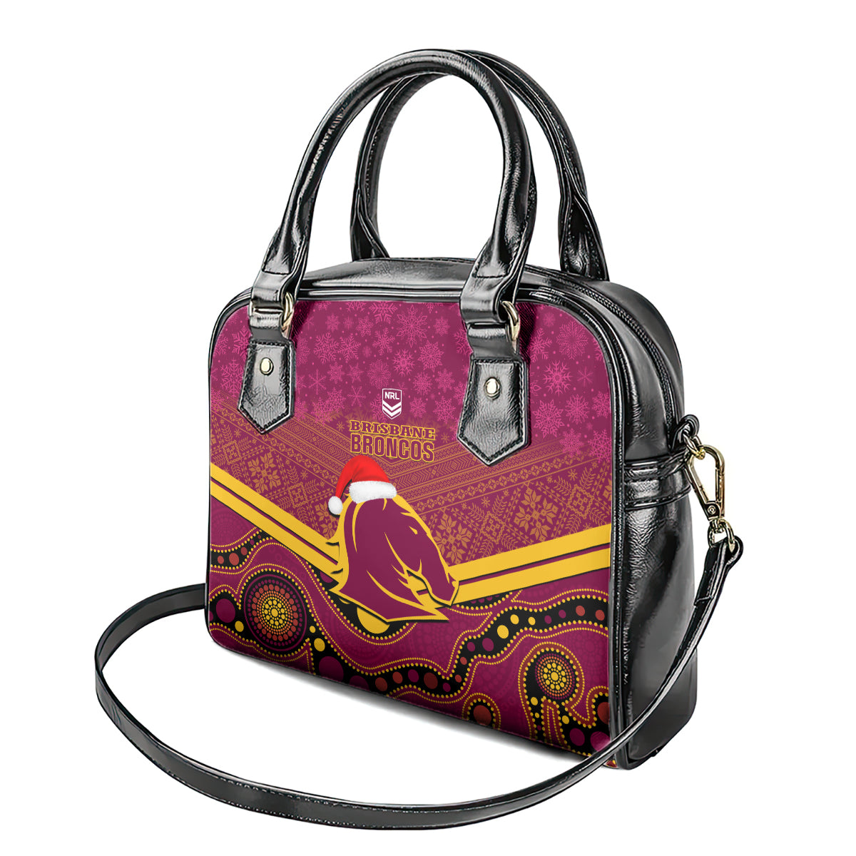 custom-brisbane-broncos-rugby-christmas-shoulder-handbag-merry-xmas-2023-mix-aboriginal-art