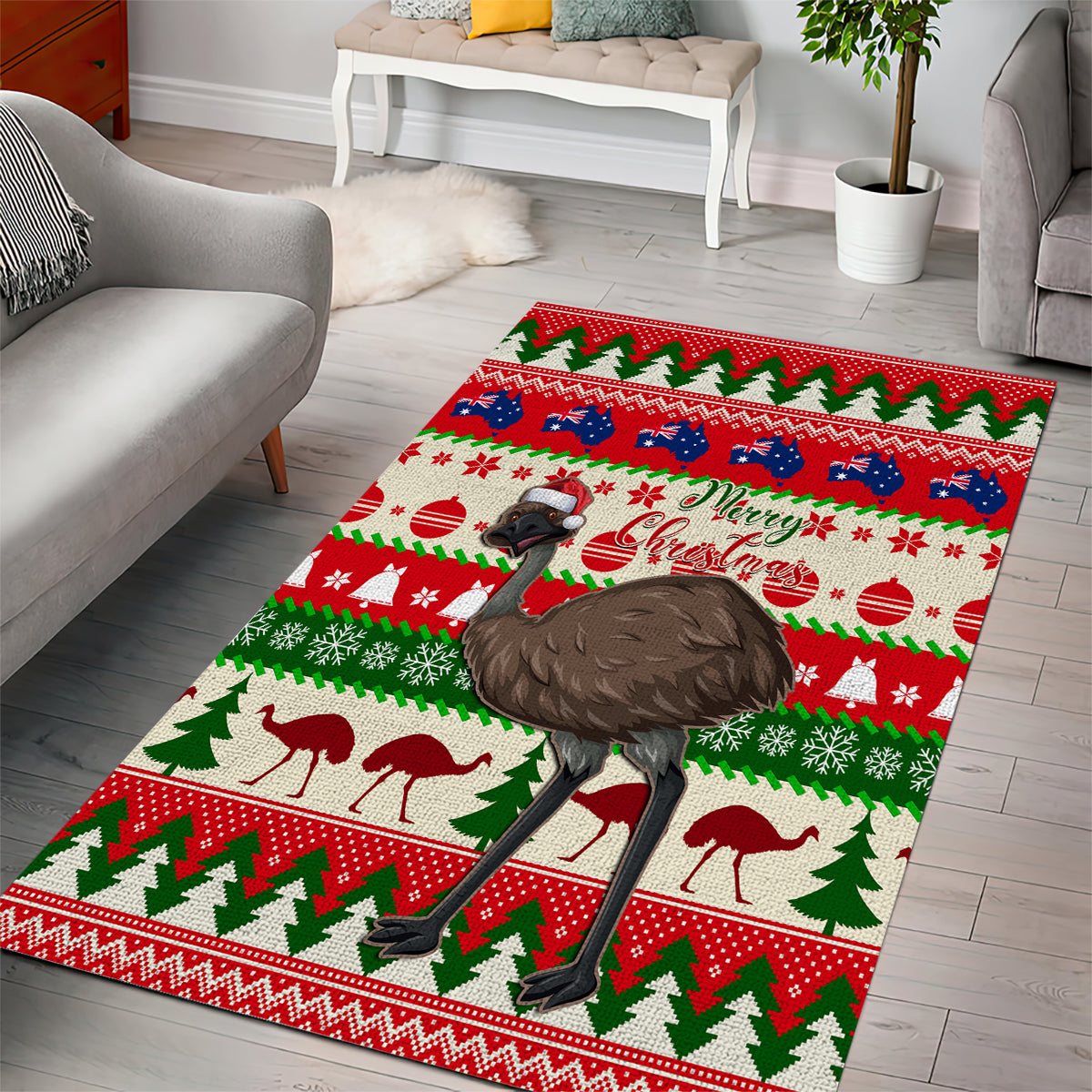 australia-christmas-area-rug-aussie-emu-santa-merry-xmas