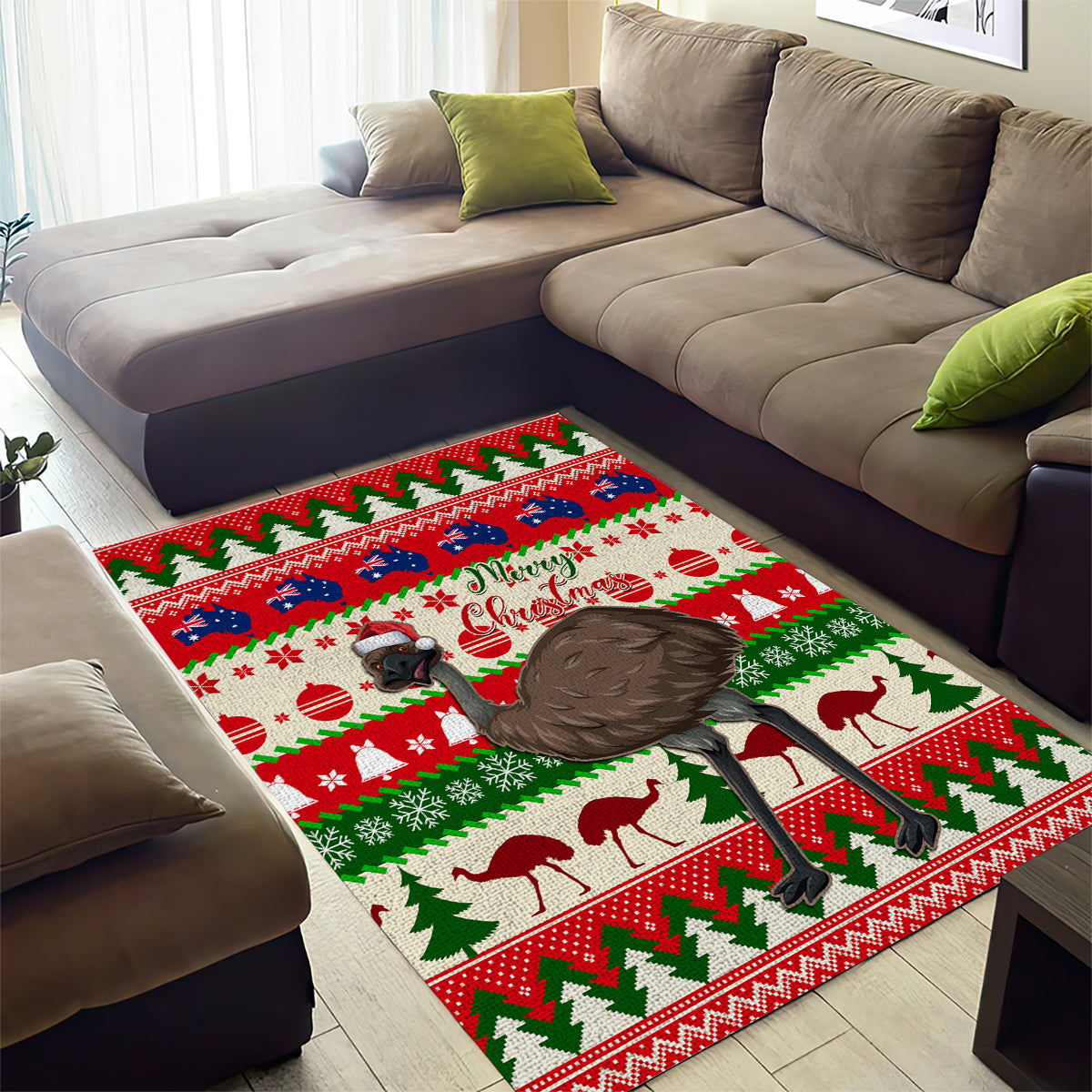 australia-christmas-area-rug-aussie-emu-santa-merry-xmas