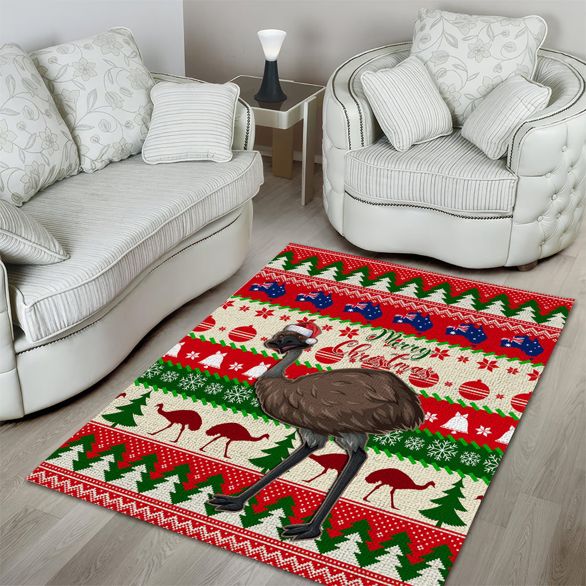 australia-christmas-area-rug-aussie-emu-santa-merry-xmas