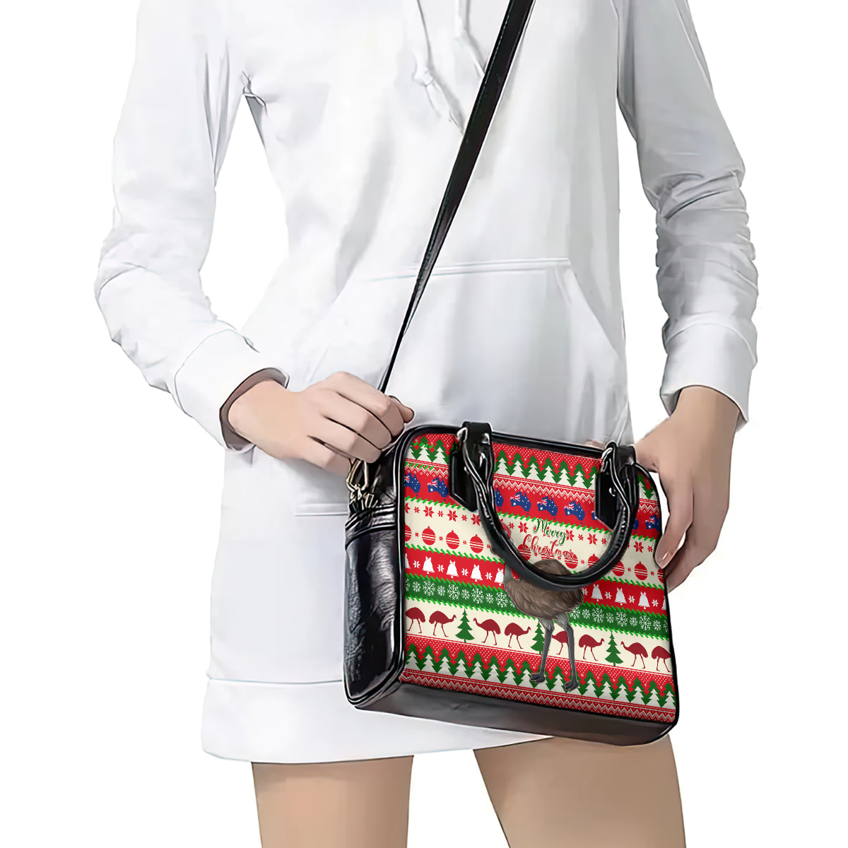 australia-christmas-shoulder-handbag-aussie-emu-santa-merry-xmas