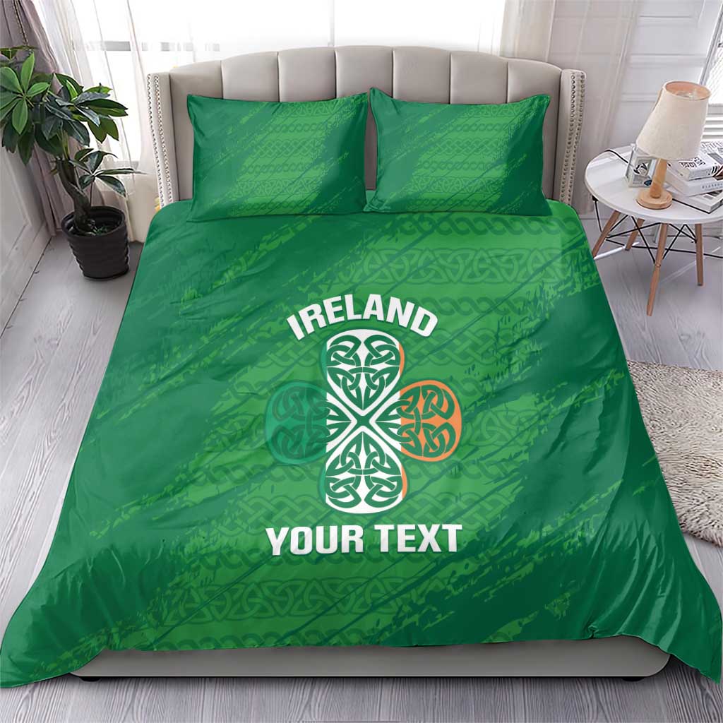 Custom Ireland Cricket Bedding Set Irish Celtic Knot - National Color