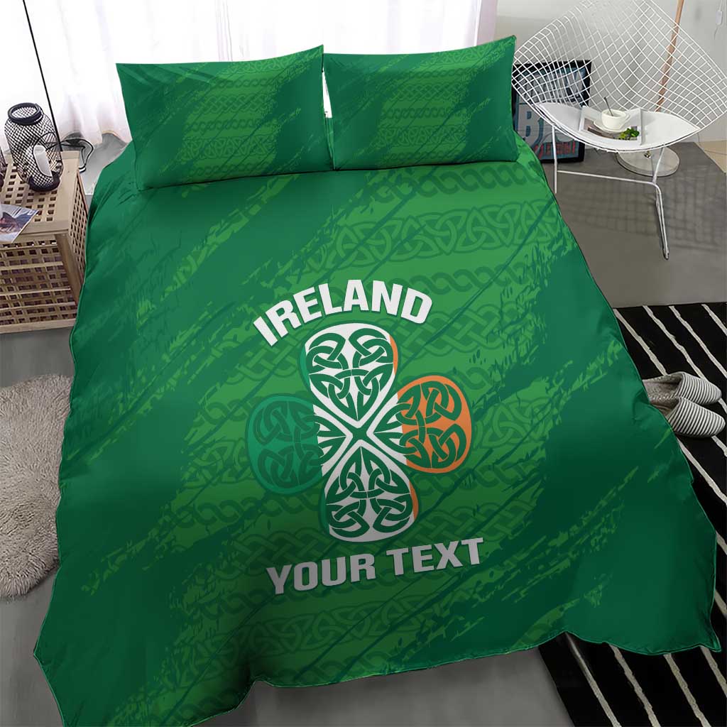 Custom Ireland Cricket Bedding Set Irish Celtic Knot - National Color