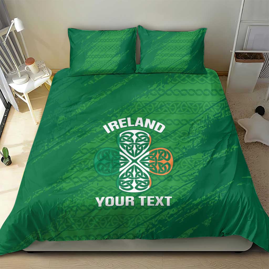 Custom Ireland Cricket Bedding Set Irish Celtic Knot - National Color