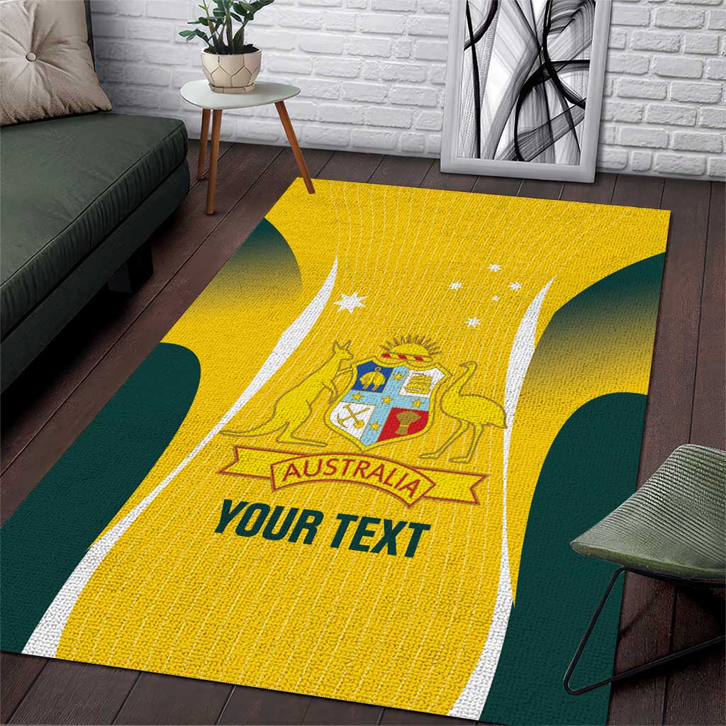 Custom Australia Cricket Area Rug Go Champions Aussie